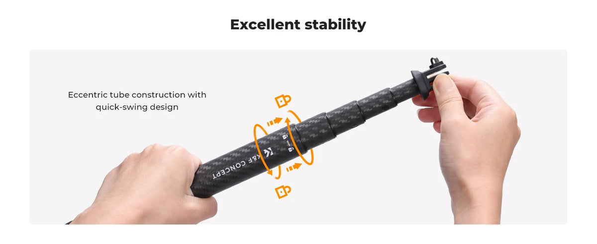 K&F MS22 127cm Invisible Selfie Stick for Action Cameras