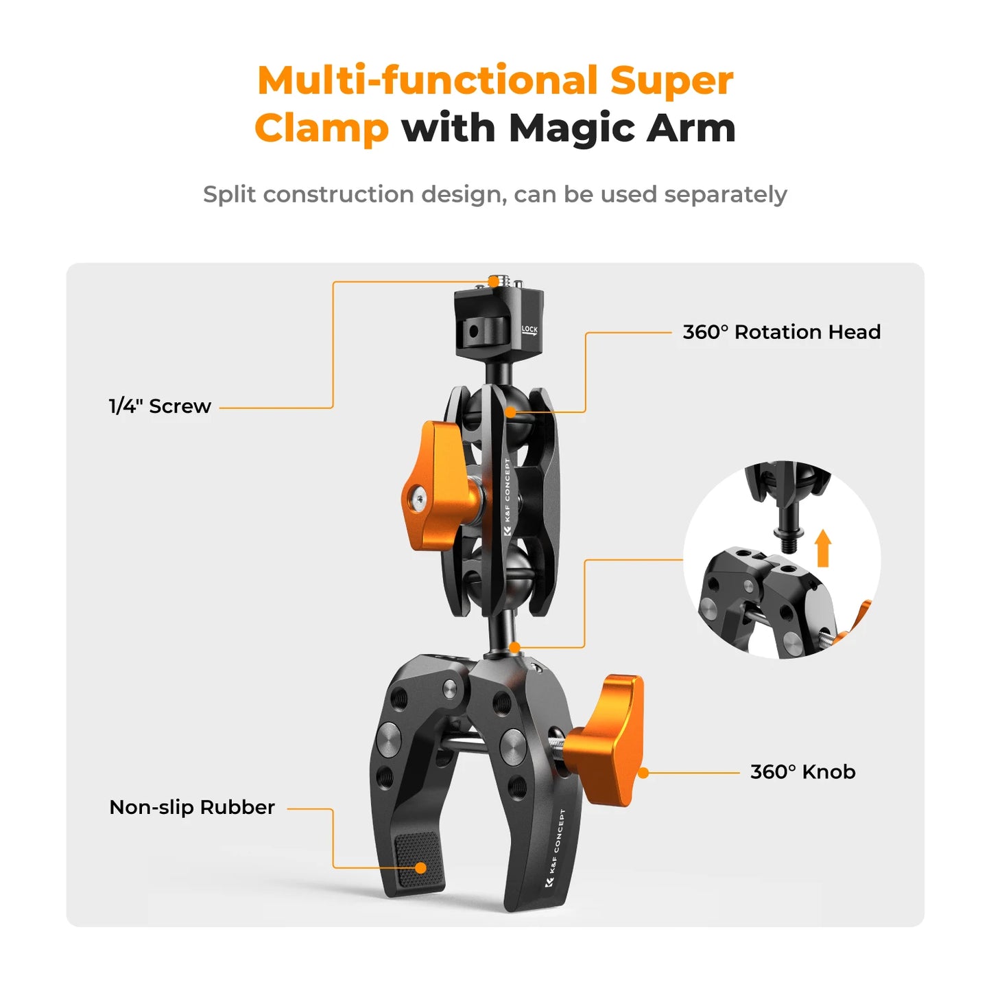 K&F Super Clamp & Magic Arm Mount