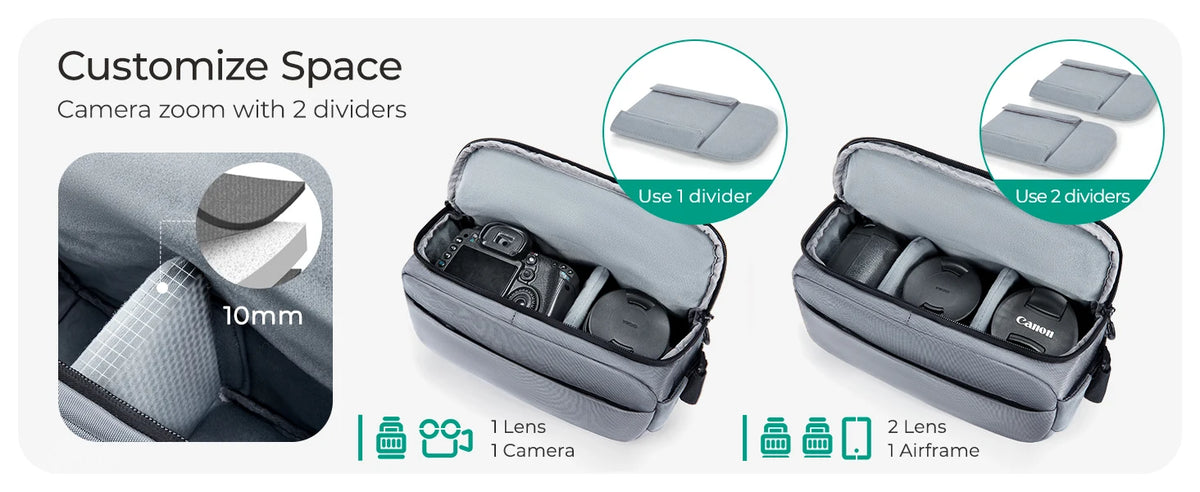 BAGSMART Camera Sling Bag with Tripod Holder