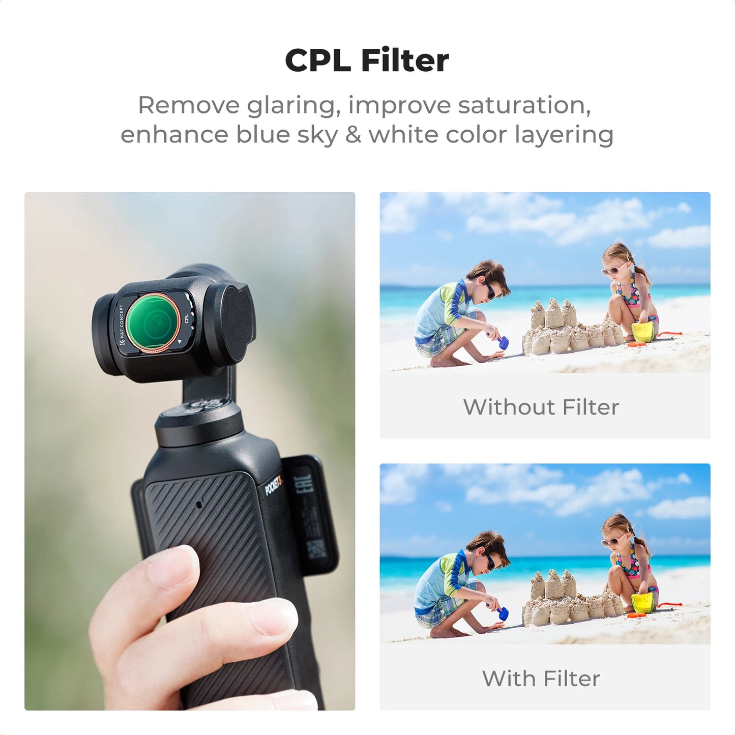 K&F 3-Pack Filter Kit for DJI Osmo Pocket