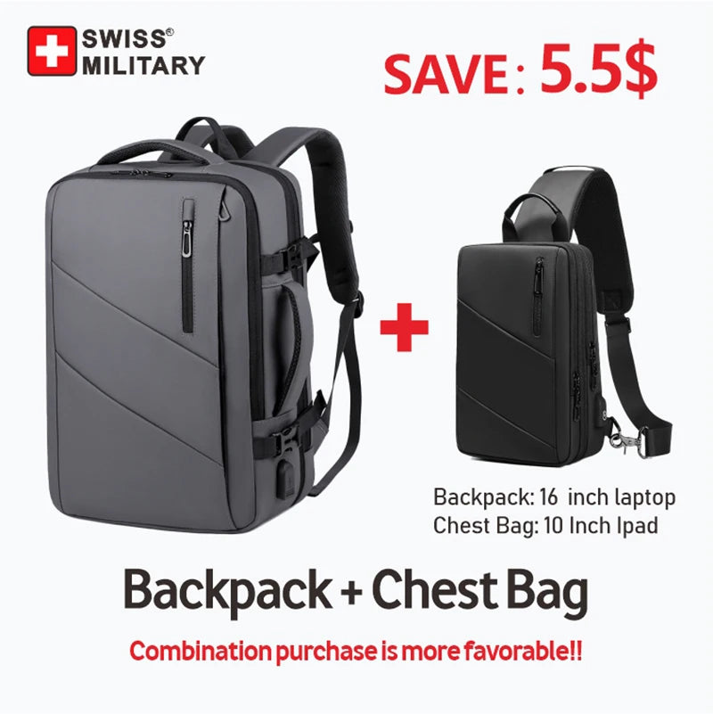 Swiss Military Expandable Travel Laptop Backpack
