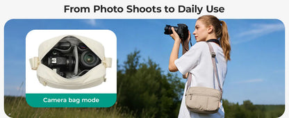 BAGSMART 2-in-1 Puffy Camera Sling Bag