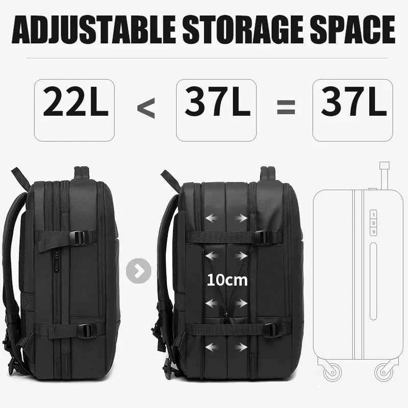 BANGE 17.3 Inch Expandable Travel Backpack with USB Port