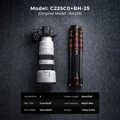 K&F Concept BA225 60-Inch Carbon Fibre Monopod Tripod