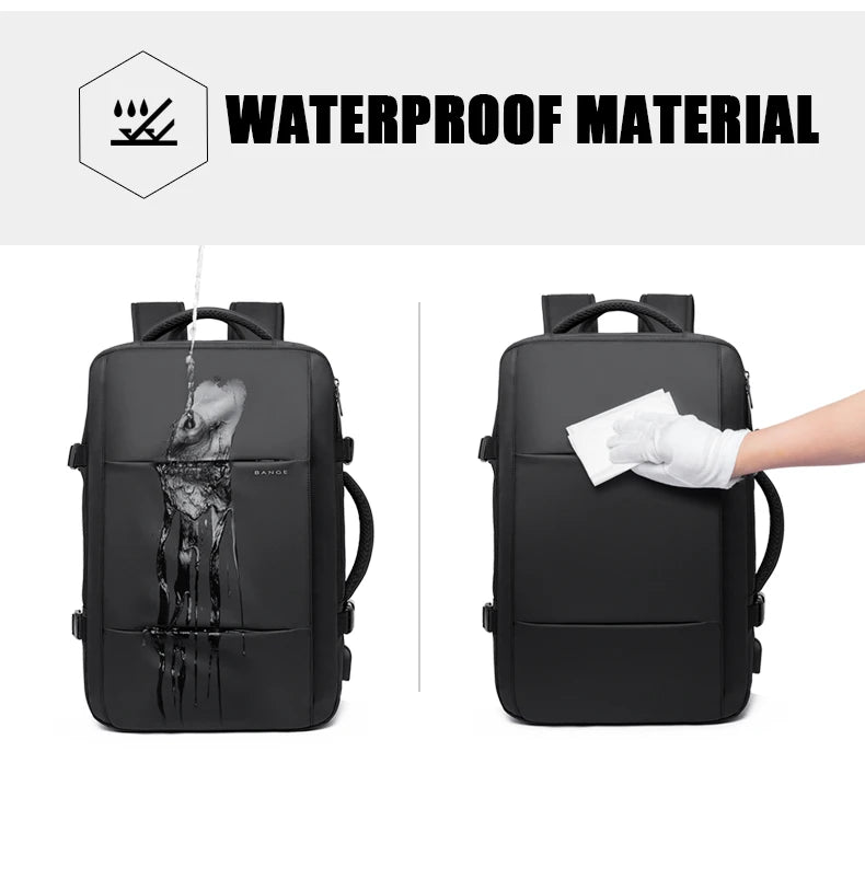 BANGE 17.3 Inch Expandable Travel Backpack with USB Port