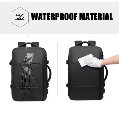 BANGE 17.3 Inch Expandable Travel Backpack with USB Port