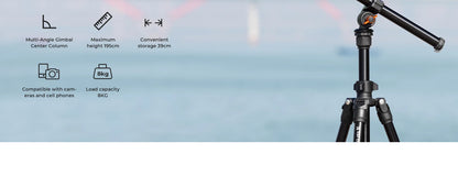 K&F Concept 76.7-Inch Rotatable Multi-Angle Camera Tripod