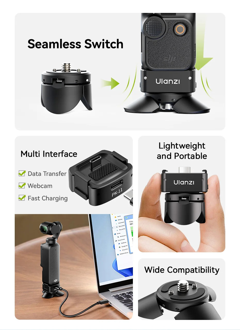 Ulanzi Mini Tripod & ARRI Base for DJI Osmo Pocket 3