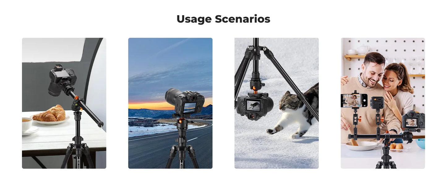 K&F Concept 76.7-Inch Rotatable Multi-Angle Camera Tripod