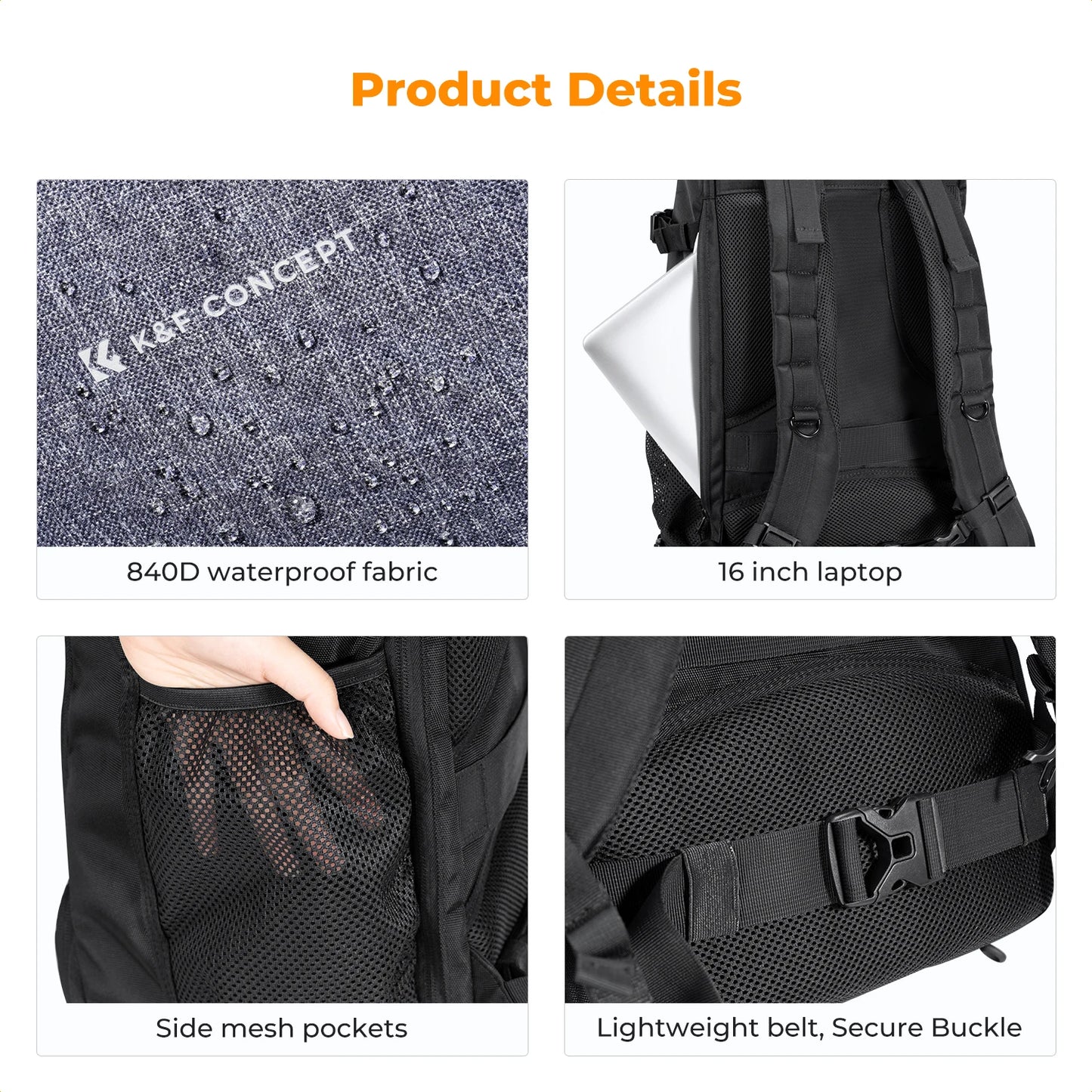 K&F Concept 25L/32L Large Camera Backpack with 15-Inch Laptop Compartment