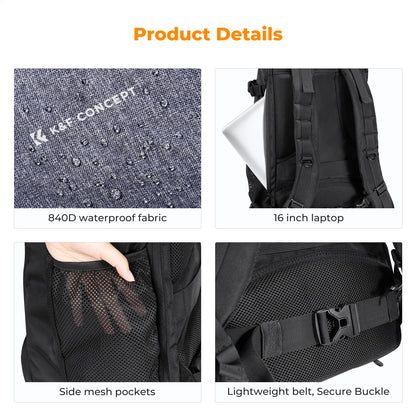K&F Concept 25L/32L Large Camera Backpack with 15-Inch Laptop Compartment