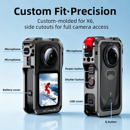 Flymile Aluminium Camera Cage for Insta360 X6