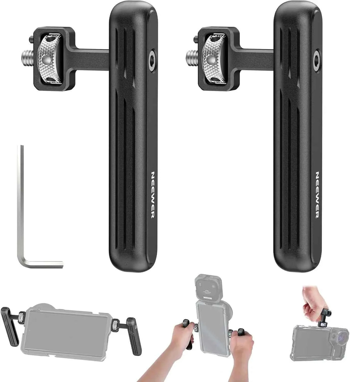 NEEWER 2-Pack Rotatable Handles for Smartphone Video Rigs