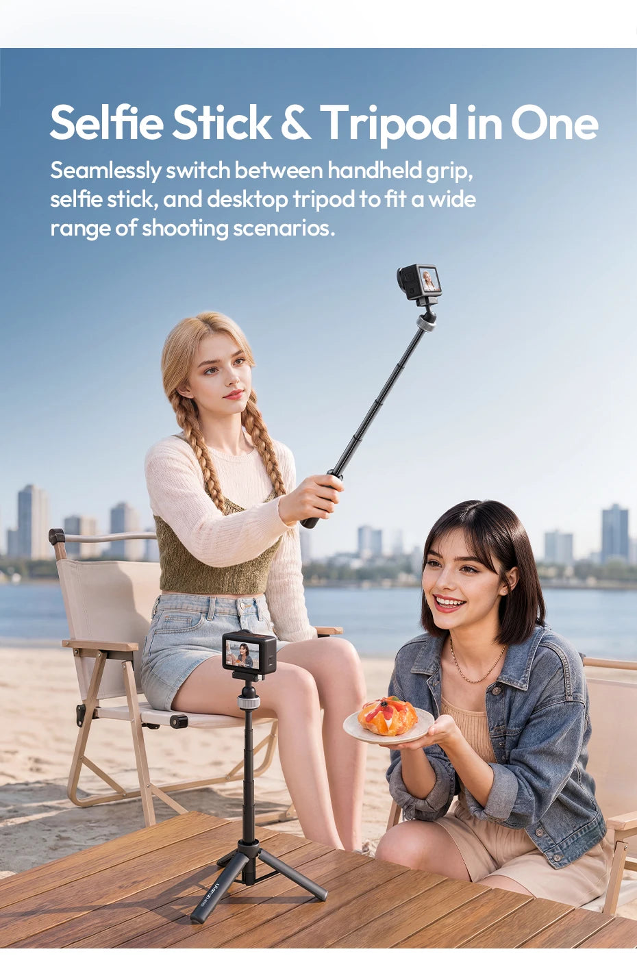 Ulanzi MT95 Mini Tripod & Selfie Stick for Action Cameras