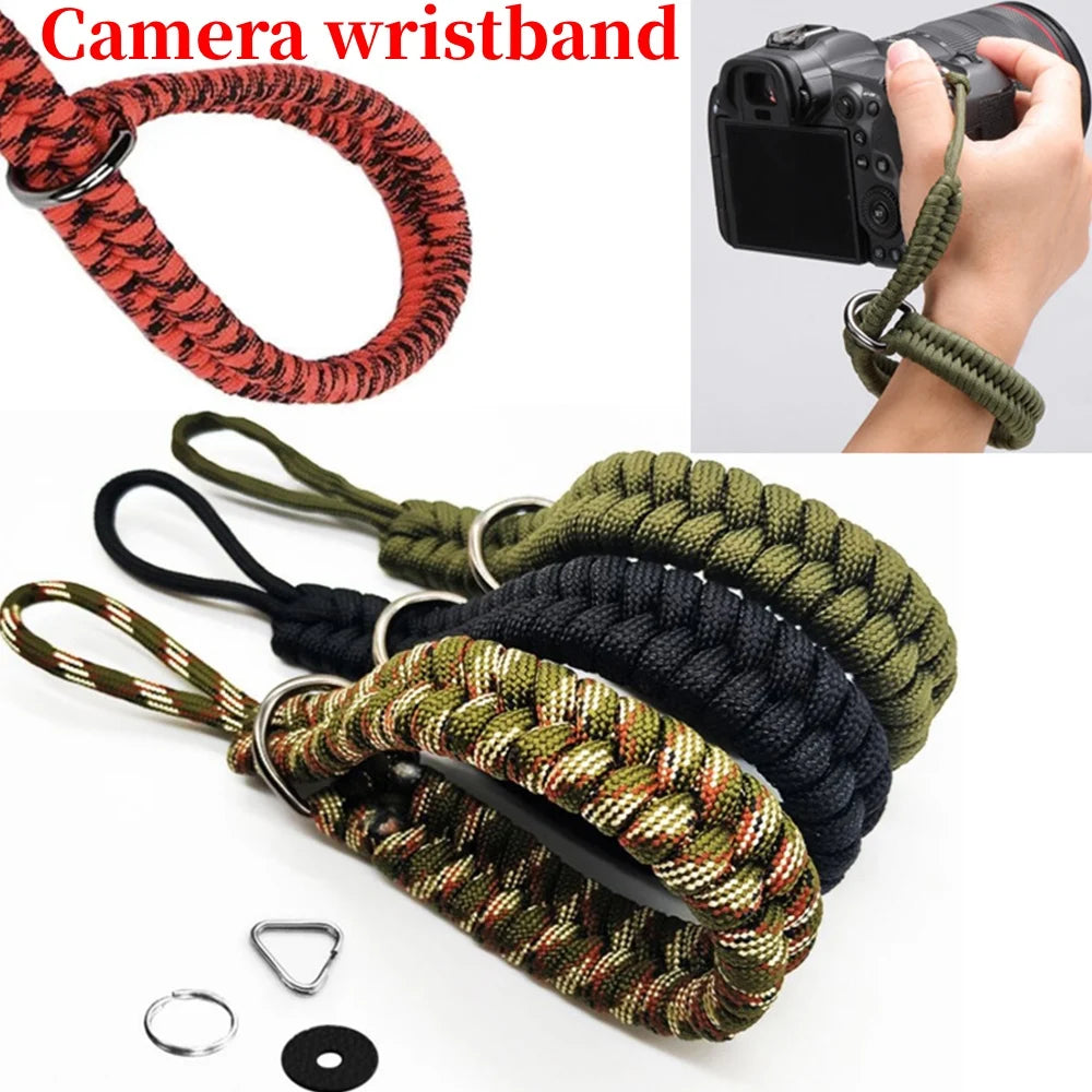 Camera Hub Essentials Paracord Camera Wrist Strap - Black 2PCS