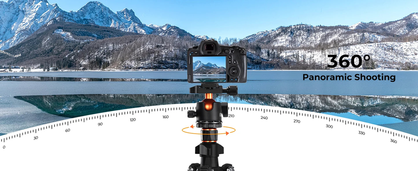 K&F Concept K254C2 64-Inch Carbon Fibre Tripod