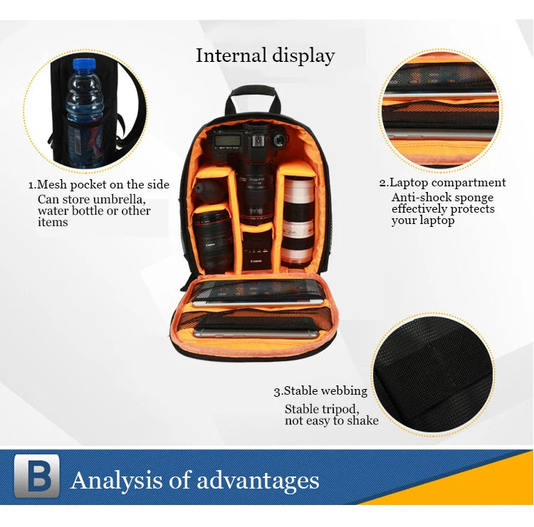 JINNUOLANG 8018 Camera & Laptop Backpack