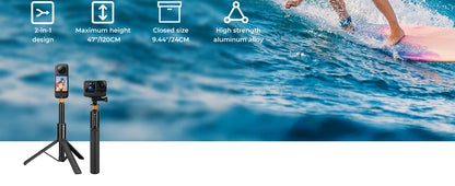 K&F 120cm Invisible Selfie Stick for Action Cameras