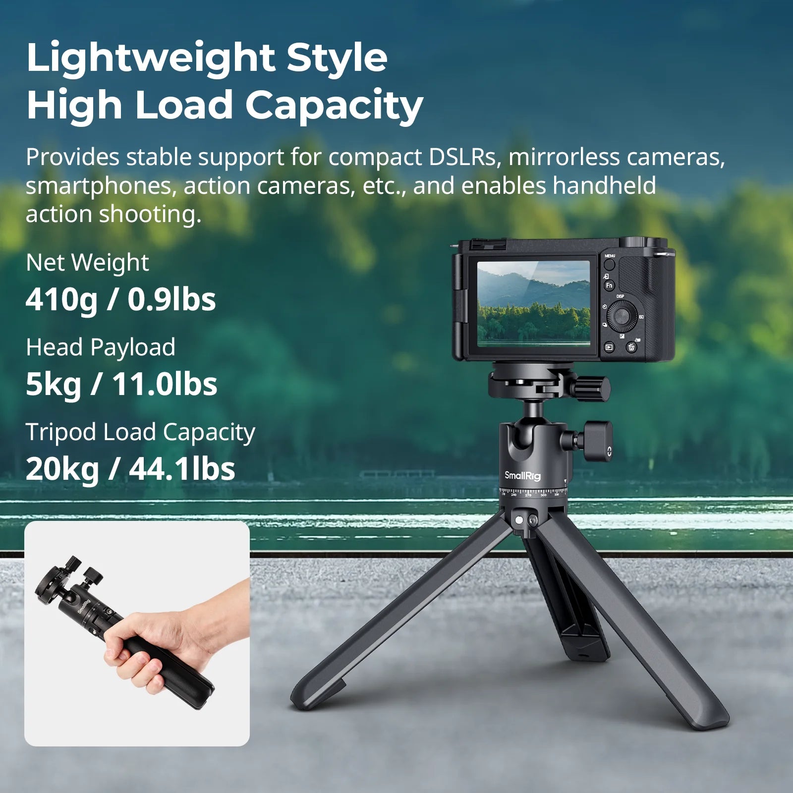 SmallRig 4630 Metal Tabletop Tripod with Arca-Swiss Quick Release Plate