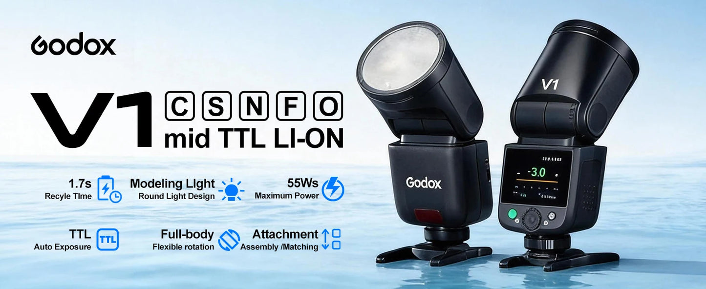 Godox V1 Mid TTL Li-Ion Round Head Camera Flash - V1 mid EU