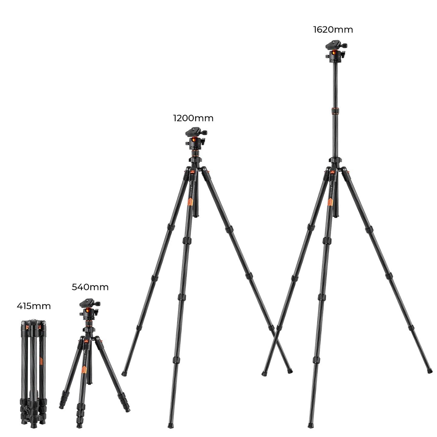 K&F Concept K254C2 64-Inch Carbon Fibre Tripod