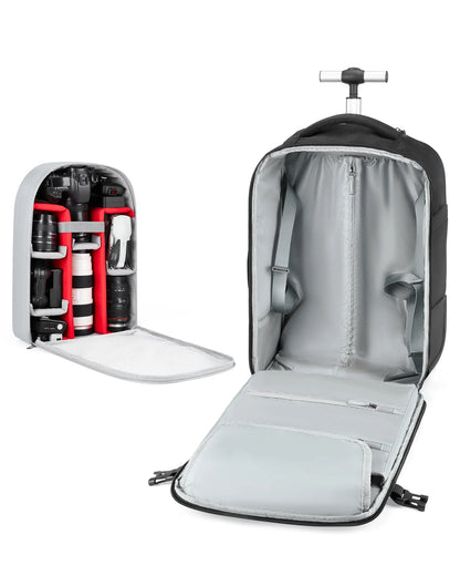 BAGSMART Rolling Camera Bag Backpack