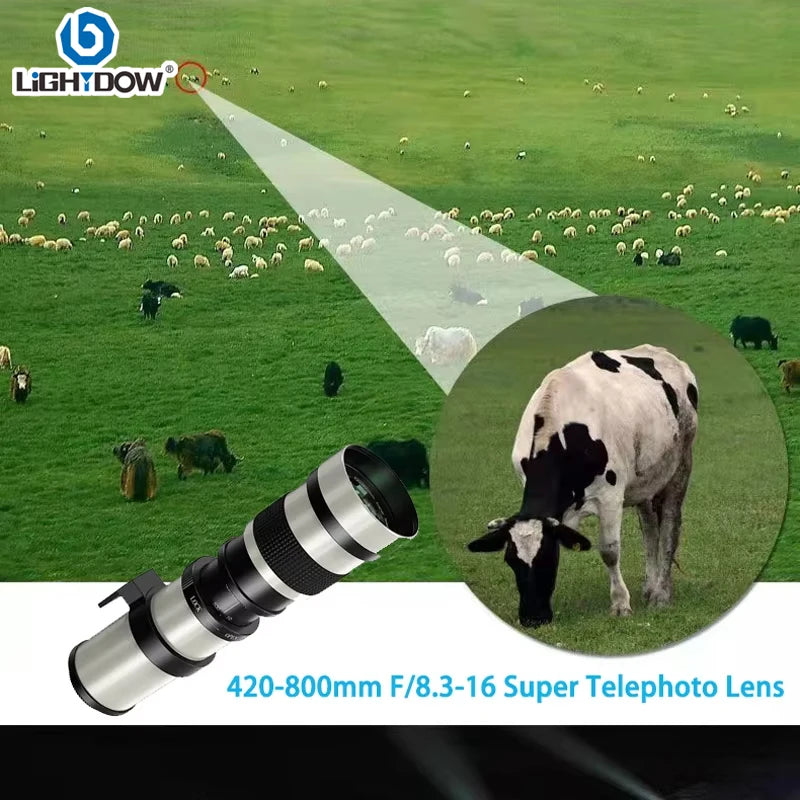 Lightdow 420-800mm f/8.3-16 Manual Super Telephoto Lens