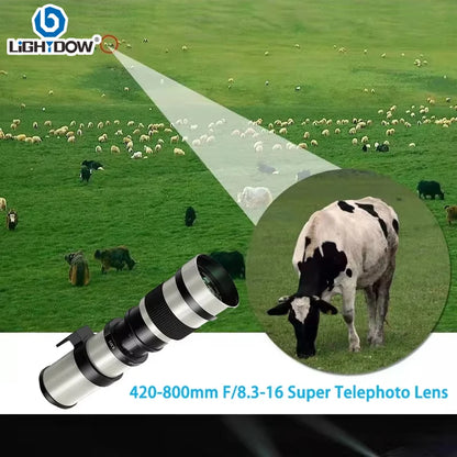 Lightdow 420-800mm f/8.3-16 Manual Super Telephoto Lens