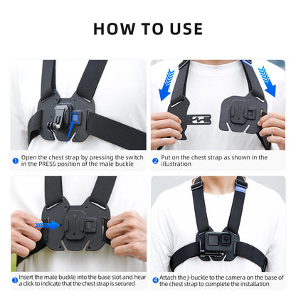 TELESIN Action Camera Chest Harness Mount