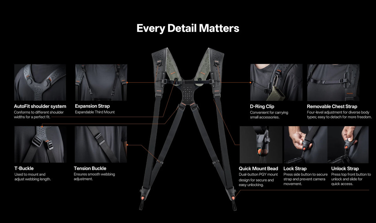 PGYTECH Camera Strap Master Leather Multi-Camera Harness