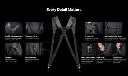 PGYTECH Camera Strap Master Leather Multi-Camera Harness