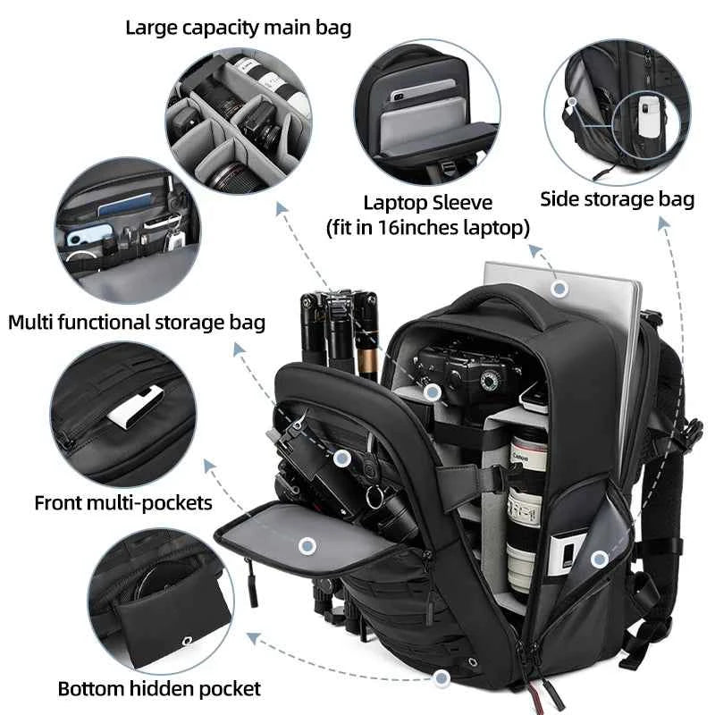 Professional Camera & Drone Backpack with 16-inch Laptop Compartment