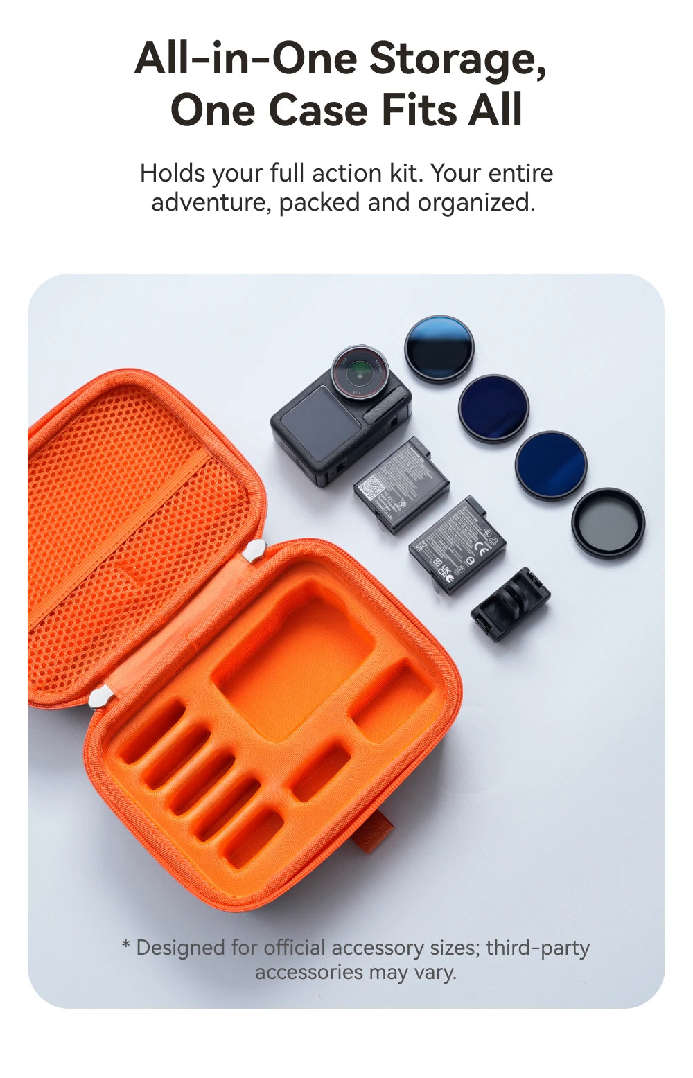 TELESIN Waterproof Action Camera Carrying Case for DJI Osmo Action