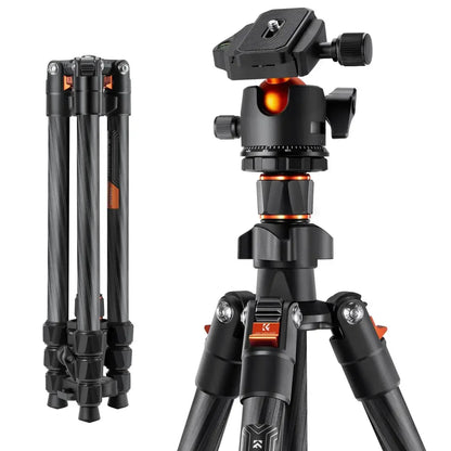 K&F Concept K254C2 Carbon Fibre Travel Tripod with 36mm Ball Head