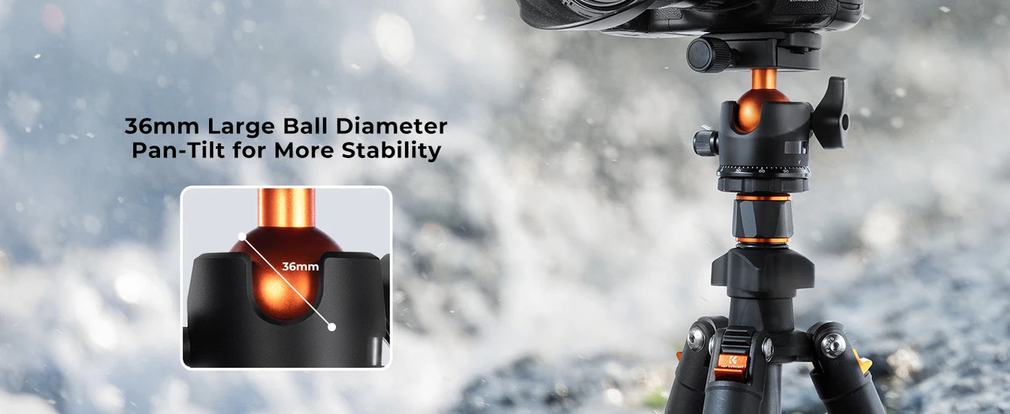 K&F Concept K254C2 64-Inch Carbon Fibre Tripod