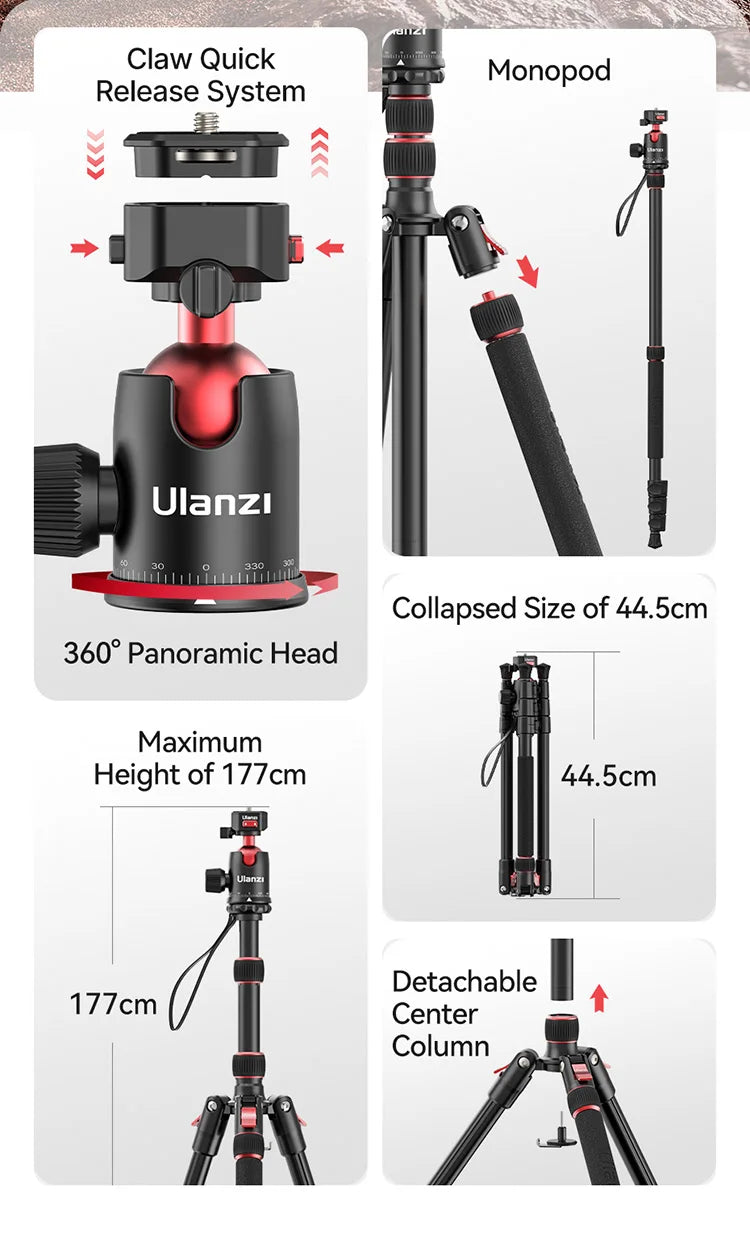 Ulanzi TT31 Claw Professional Tripod Monopod
