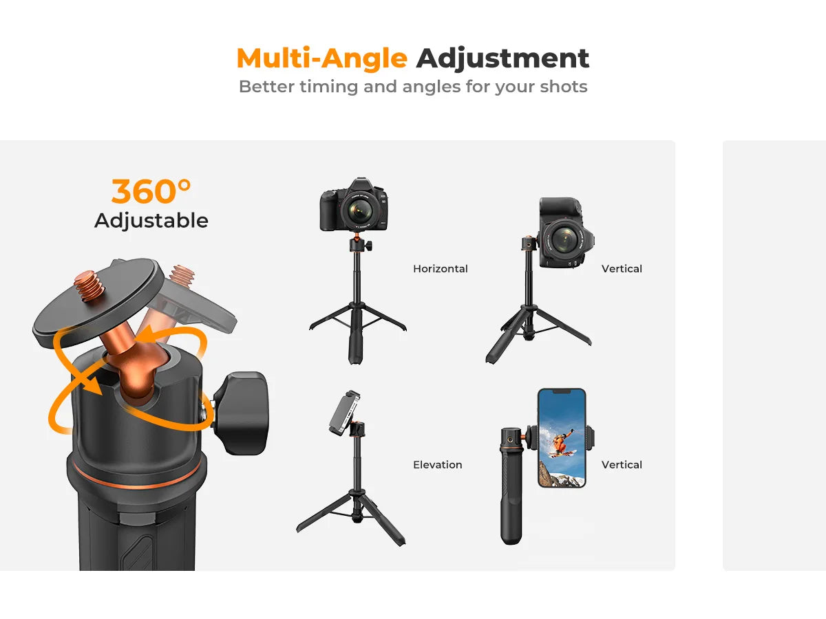 K&F MS11 60cm 3-in-1 Selfie Stick Desktop Tripod