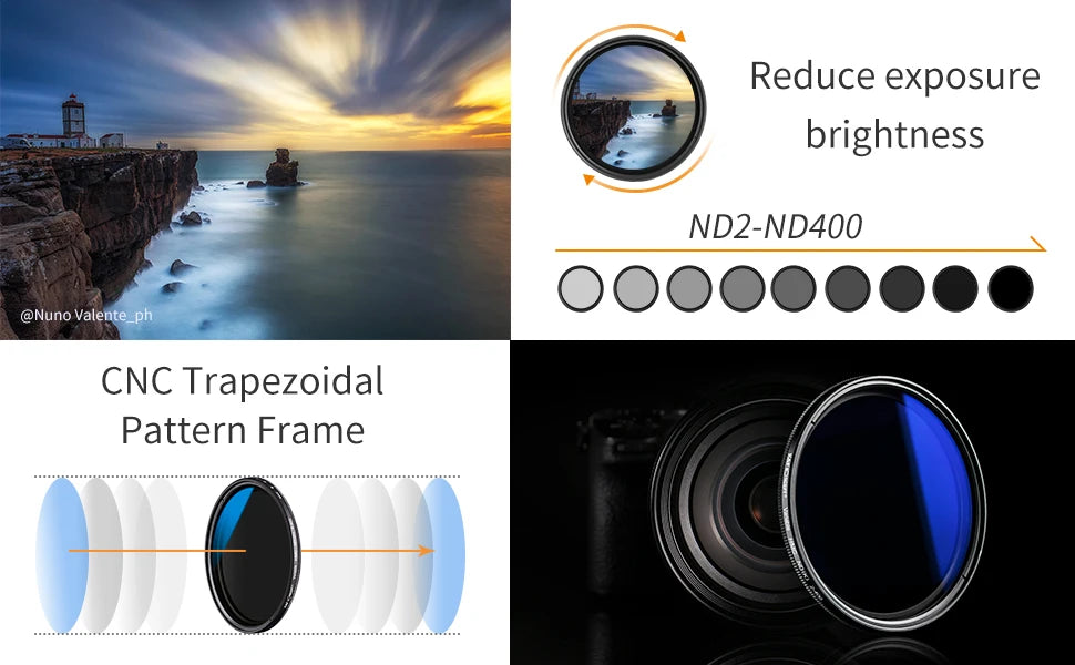 K&F Slim ND2-ND400 Variable ND Lens Filter
