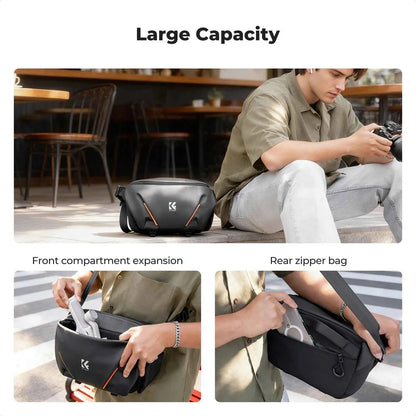 K&F CONCEPT 7L Lightweight Camera Sling Bag Travel Photography Shoulder Bag For Canon Sony Nikon DSLR Camera Case Tripod Holder