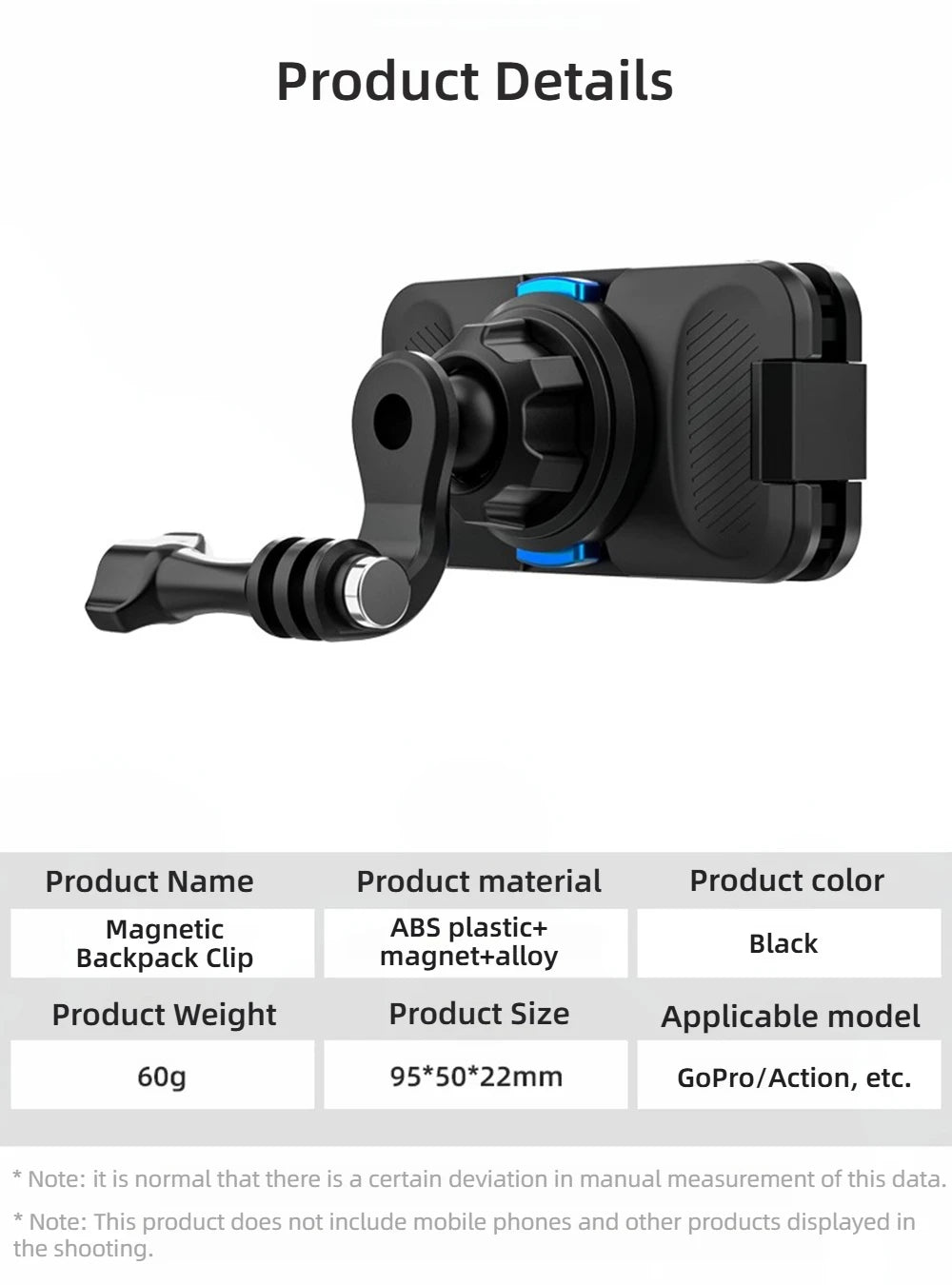 Coogens T6 Pro Magnetic Quick Release Backpack Camera Clip