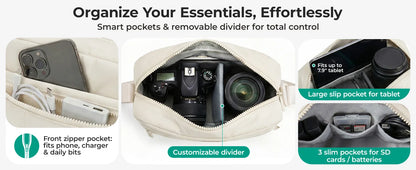 BAGSMART 2-in-1 Puffy Camera Sling Bag