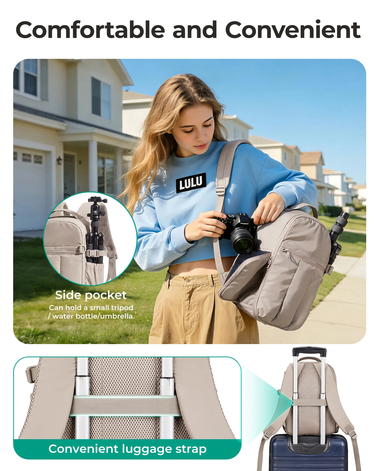 BAGSMART Multifunctional DSLR Camera Backpack - CameraHUB