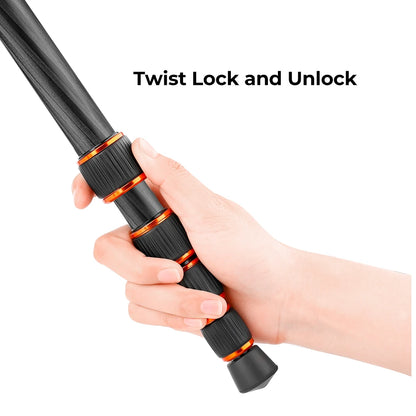 K&F A255C2 Carbon Fibre Tripod with 360 Degree Ball Head