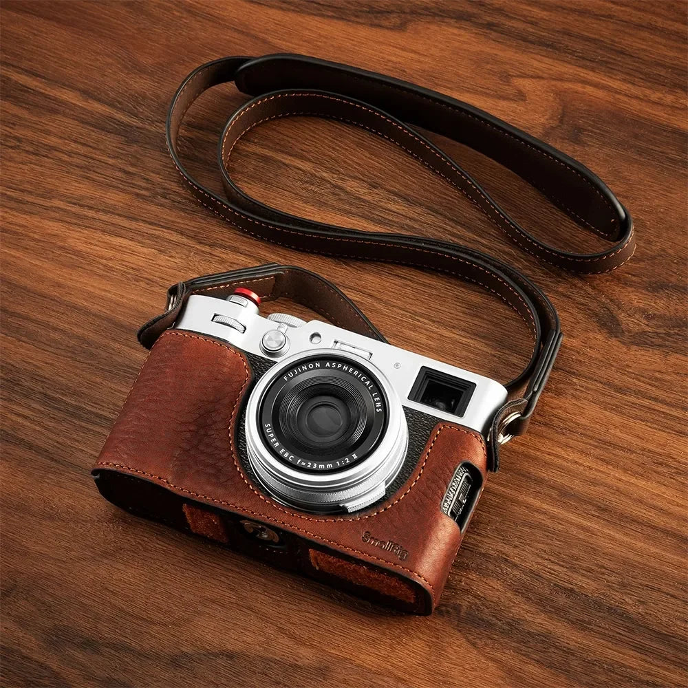 SmallRig Fujifilm X100VI Leather Half Case & Case Kit Options - Green Half Case