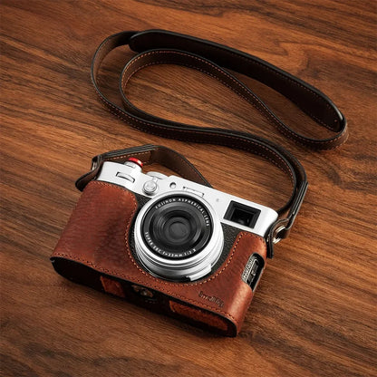 SmallRig Fujifilm X100VI Leather Half Case & Case Kit Options - Green Half Case