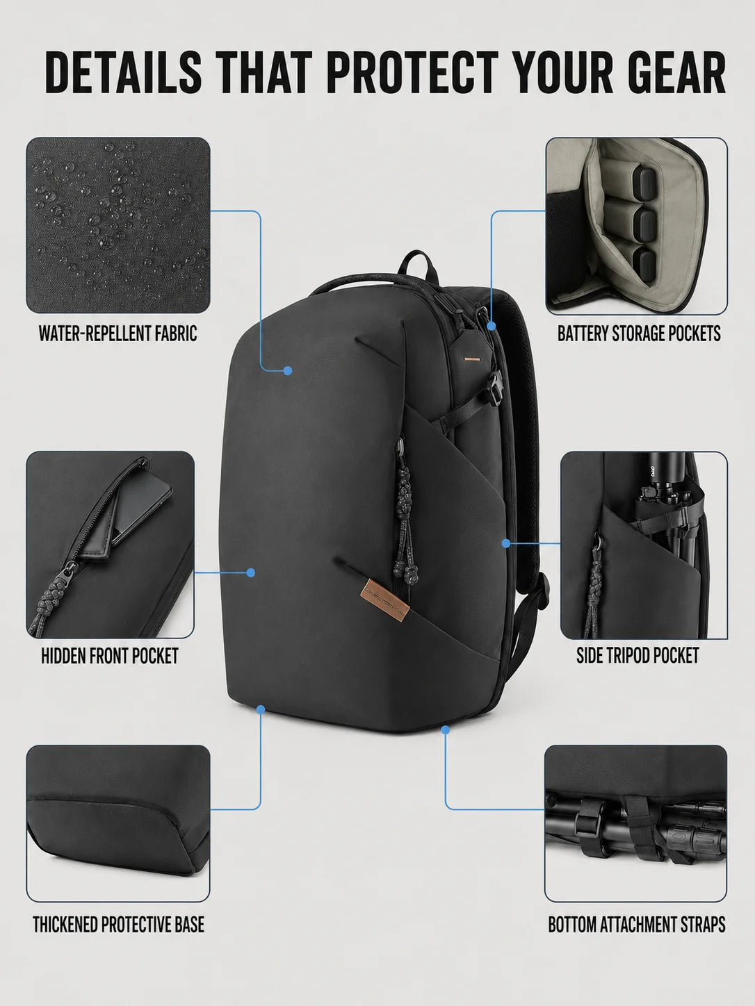 SOARSHOT 16L/22L Water-Resistant Camera Backpack