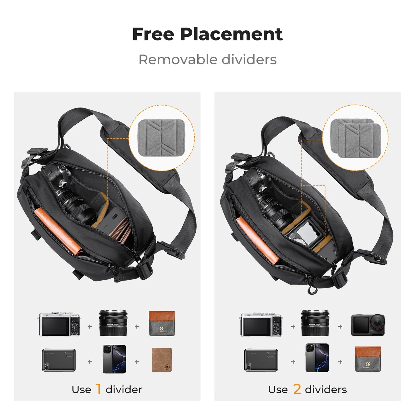K&F Concept 4L Camera Sling Bag for DSLR & Mirrorless Cameras