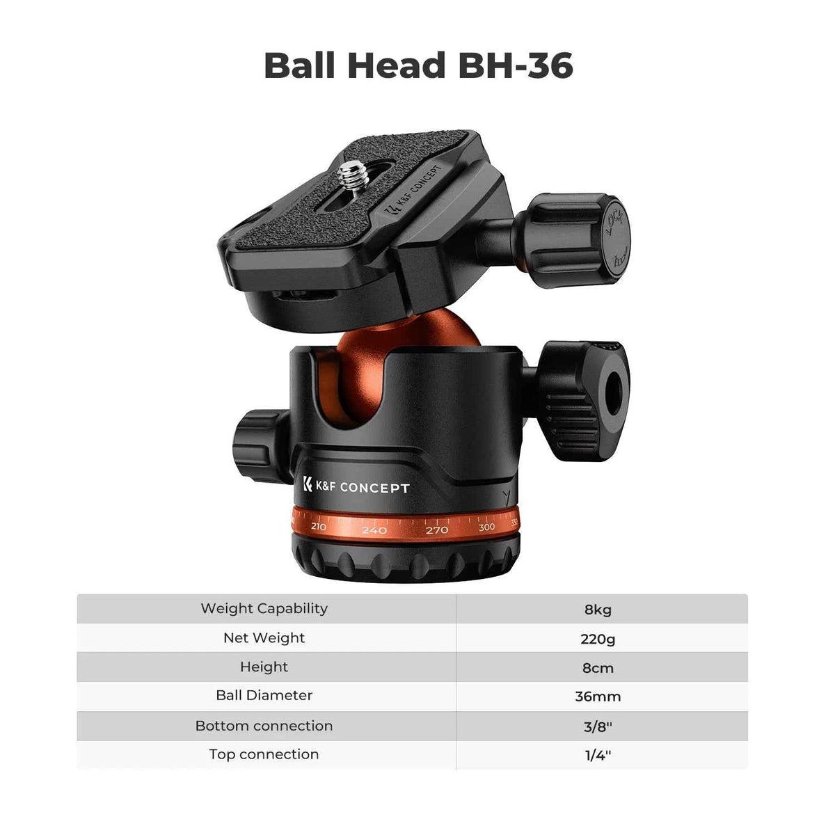 K&F 178cm Aluminium Travel Tripod with Ball Head