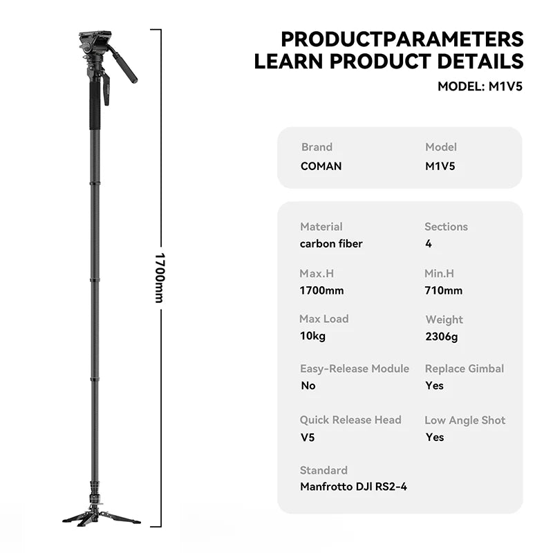 COMAN M1 Series Carbon Fibre Camera Monopod