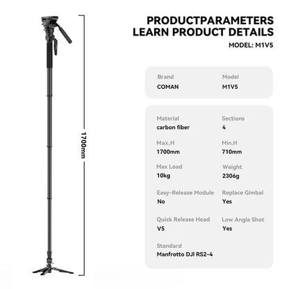 COMAN M1 Series Carbon Fibre Camera Monopod